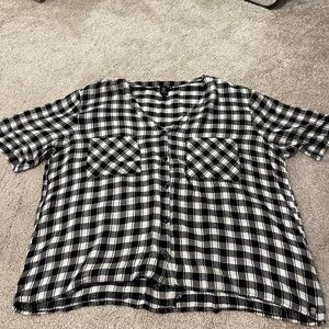 Volcom checkered button up top